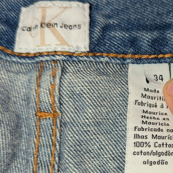 Calvin Klein Jeans Bermuda Shorts Denim Dad Jorts Baggy Size 34 Unisex Fit 8.5" - Picture 3 of 5